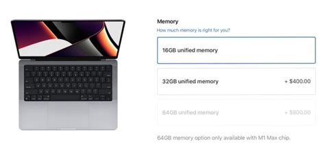 64GB RAM Option is Only Available on MacBook Pro with M1 Max Chip