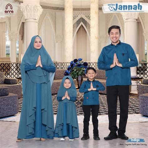 Jual Sarimbit Terbaru Arra Jannah Indigo Premium Keluarga Muslim Hari ...
