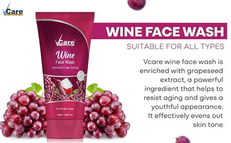 Vcare Red Wine Face Wash Suitable for All Skin Types|Younger-Looking ...