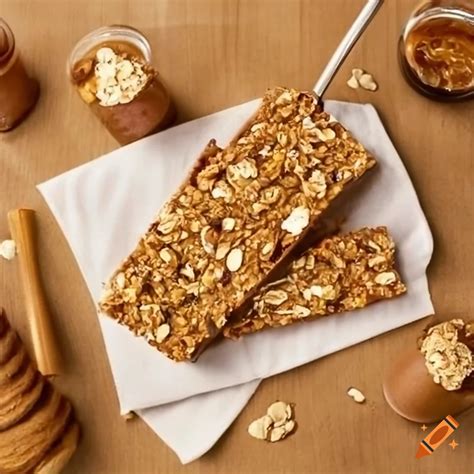 Delicious peanut butter granola bar on Craiyon