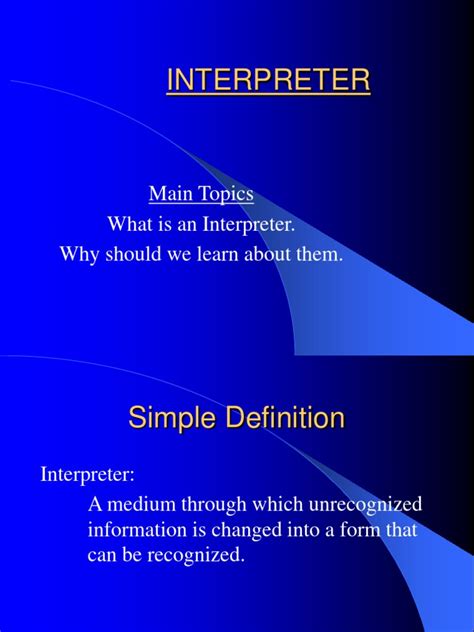 Image result for Interpreter Explained