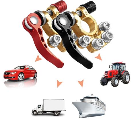 Buy Battery Terminal Connectors, 4 Way 12V/24V Car Battery Terminals ...