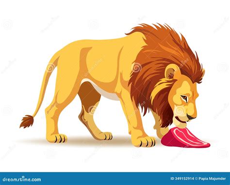 Illustration Of Carnivores, Omnivores, And Herbivores Lion, Bear, And Deer Eating Habits Cartoon ...