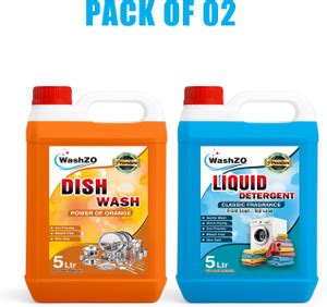 WASHZO ORANGE DISH WASH AND CLASSIC DETAERGENT Ultra Clean Duo Pro PACK ...