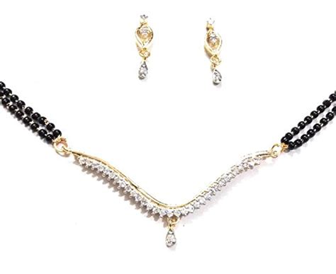 Buy Sterling American Diamond Gold Plated Mangalsutra Pendant with ...