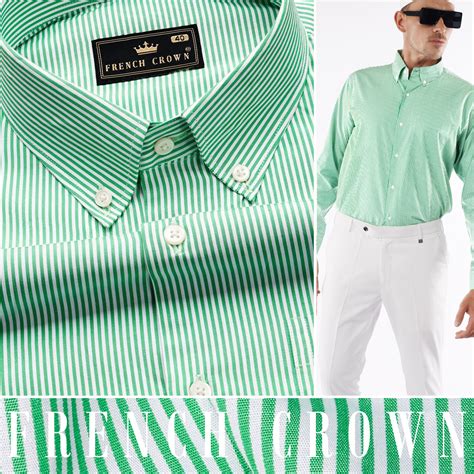 Downy Green Formal/Casual Plain-Solid Premium Cotton Button-Down Shirt ...