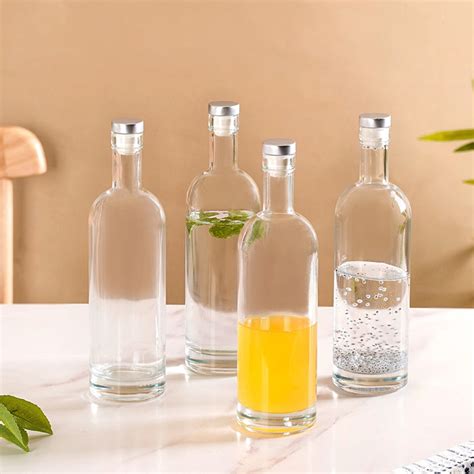 Set Of 4 Glass Water Bottle With Stopper 500ml Online - Premium Water ...