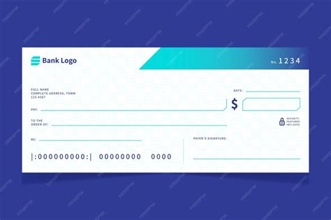 Flat blank check template | Free Vector