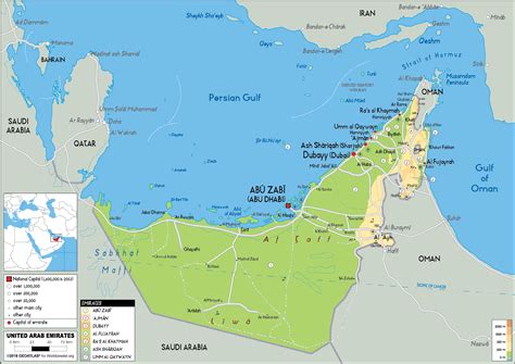 United Arab Emirates Map (Physical) - Worldometer