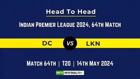 DC vs LKN player battle, Head to Head Stats, Records for 64th Match of ...