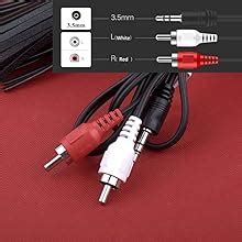 FEDUS 3.5 mm Jack to 2 RCA Male Audio Cable (5 m), Black - 5 Meters ...