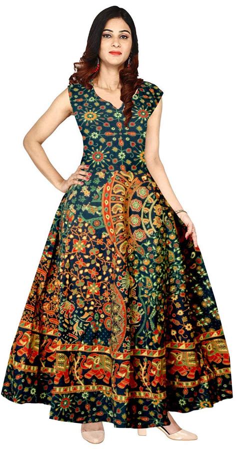 Buy Riyanshi Women's Cotton Rajasthani Traditional Long Dress (SHF314 ...
