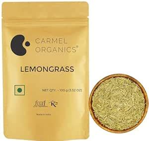 Carmel Organics Lemongrass Whole 100 gm | Makes 50+ Cups of Herbal Tea ...