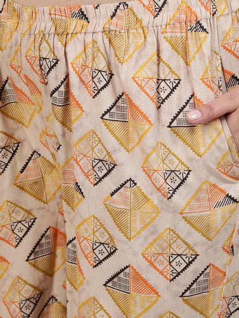 Plus Size Women Beige Printed Night Suit With Half Sleeves – Nayo Clothing