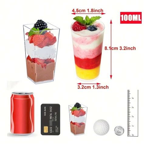 10 unidades Mini Copos de Sobremesa Quadrados, Copos para Aperitivos de ...