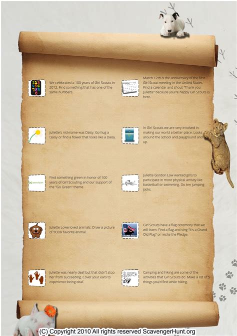 Girl Scout Scavenger Hunt