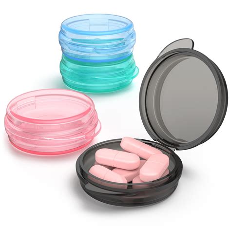 HANNEA® 4Pack Small Pill Box, Travel Pill Case Portable Daily Mini ...
