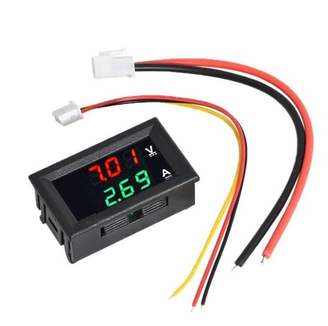 Digital Voltmeter -0-100Vand Ammeter -10 A- Dual Led Voltage Current ...