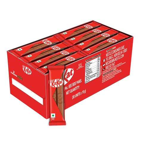 KIT KAT 2 Finger Chocolate Coated Wafer Bar 18.5G / 19G, Pack Of 30 ...