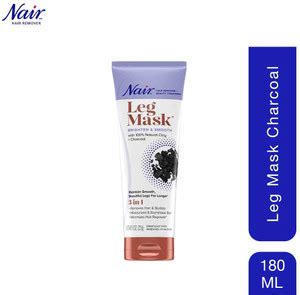 Nair Leg Mask Brighten & Smooth Charcoal Cream ,White 180 ml Cream ...