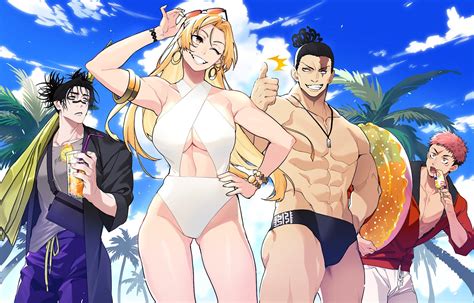 Yuki Tsukumo at the beach | by @WYY1KV88gg8uo : r/Jujutsufolk