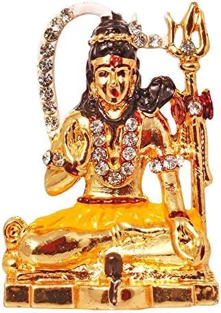 CLASSY 'N' COZY Brass 24 K Gold Plated with Stones Hindu God Shiv Car ...