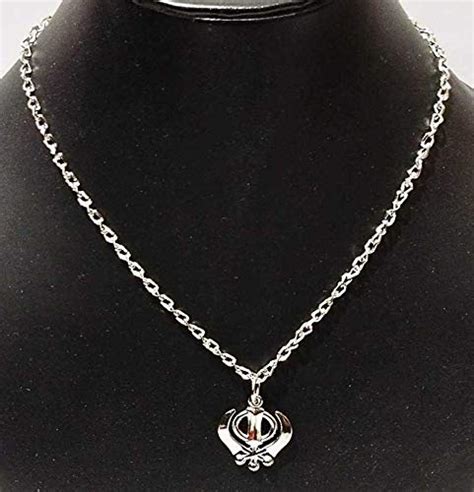 Buy Small Punjabi Khanda silver color Finish Mens Pendant Sikh Sardar ...