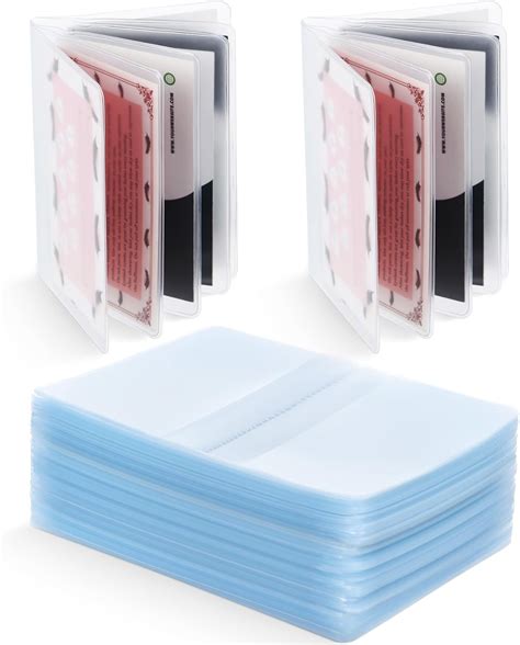 Amazon.com: 50 Pieces 6 Page Plastic Wallet Insert Credit Card Holder ...