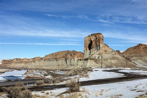 Winter-day scene in rugged Sweetwater County, Wyoming, near the small ...