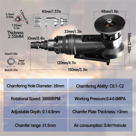 Yuqutum Mini Pneumatic Chamfering Machine, Air Chamfer Tool India | Ubuy