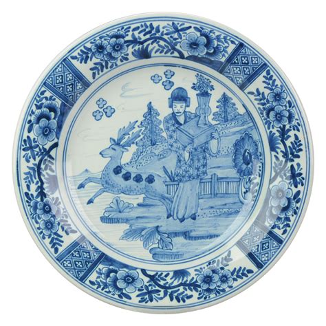 Dutch Delftware Plate with a Chinese Porcelain Decoration, 20th Century ...
