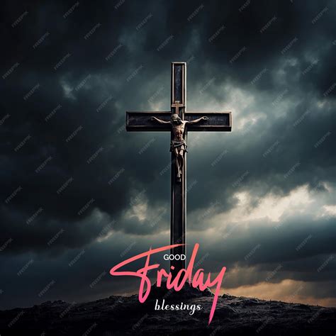 Premium PSD | Good friday concept solemn christian cross stands against ...