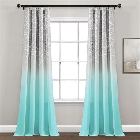 Lush Decor Glitter Ombre Metallic Print Window Curtain Set
