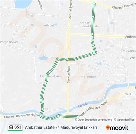 S53 Route: Schedules, Stops & Maps - Ambathur Estate (Updated)