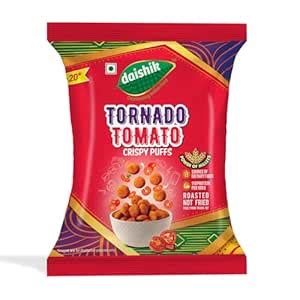 Daishik Tornado Tomato Crispy Puff | 60 g Roasted Not Fried | Perfectly ...