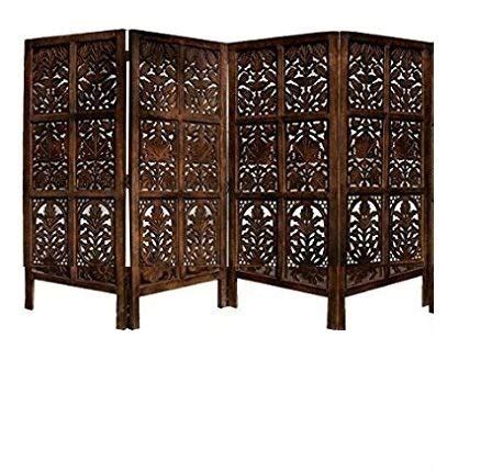 Shilpi Handmade Floriferious Rectangular 4 Panel Handcrafted Wooden ...