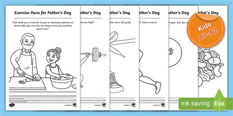 ESL Exercise Puns for Father's Day [Kids, A1-A2] - Twinkl