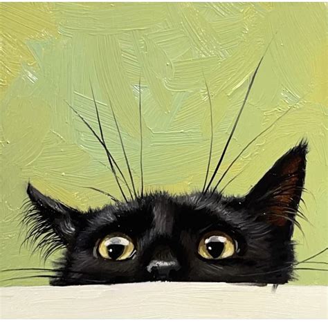 Jel Ena painted this beautiful and cute oil painting . | Black cat ...