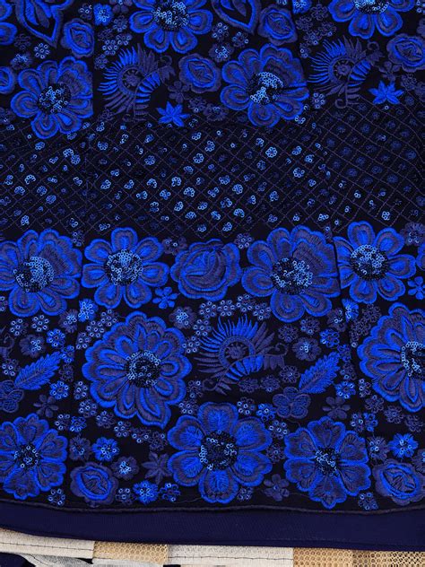 Blue Designer Embroidered Semi Stitched Lehenga With Unstitched Blouse ...