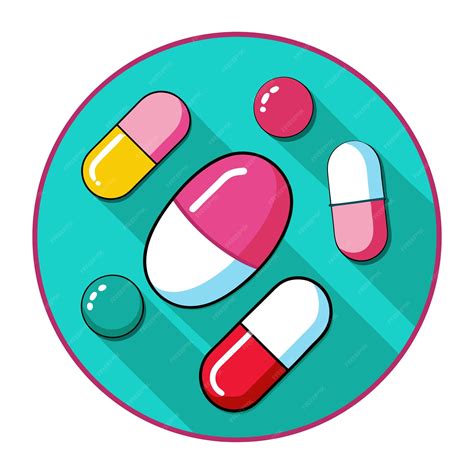 Pills clip art and Vector Design With a White Background | Premium AI ...