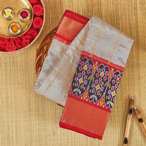 Kuberan Cream Pochampally Silk Saree – Kuberan Silks