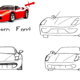 How To Draw A Ferrari - A Step By Step Drawing Guide – Custom Paint By ...