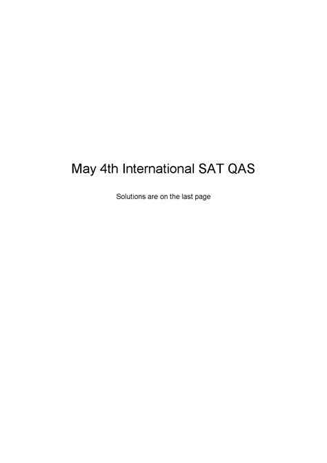 SAT QAS - PAST May International PAPER | Exams Mathematics | Docsity