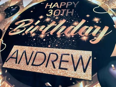 Buy Happy Birthday Backdrop Background Banner Personalised Black and ...