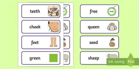 ee Words | Sound Word Cards | Reception | EYFS