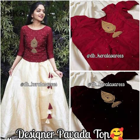 Skirts and Tops – Tagged "Kerala Style Pattu Pavada" – www.soosi.co.in