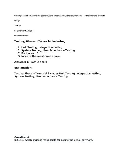 Ans key SE - soft - Which phase of SDLC involves gathering and ...