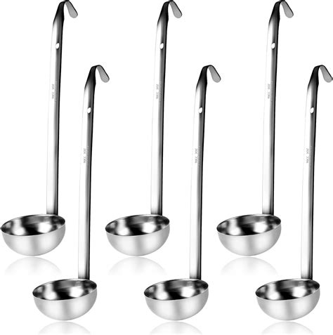 Amazon.com: 6 Pcs Stainless Steel Ladle Small Soup Metal Ladel Spoon ...