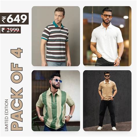 Combo Pack Of 4 | Men's Style & Comfort Premium T-Shirts – GENZFASHIONNN