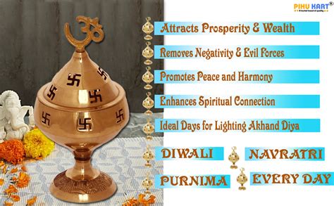Buy PIHU KART Om and Swastik Symbol Decorative Brass Diya - Brass Diya ...